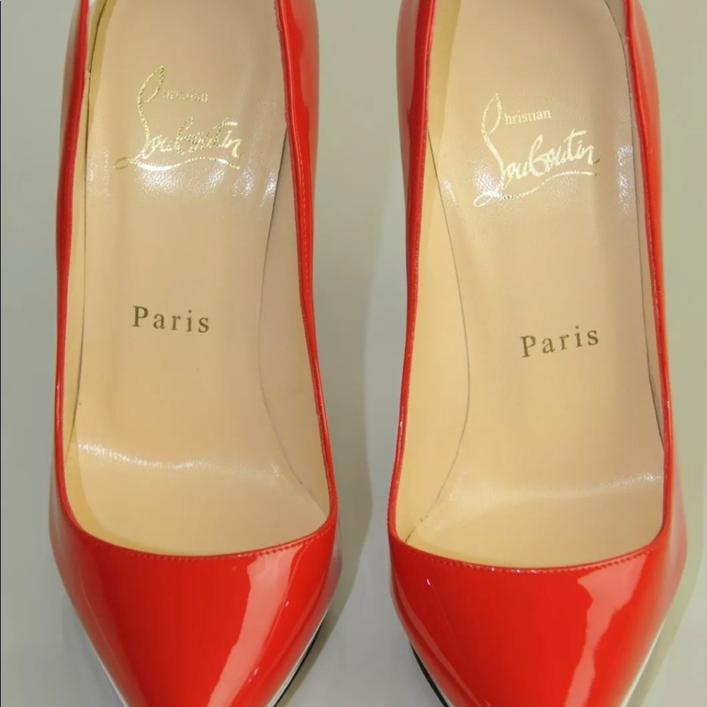 Christian Louboutin PIGALLE Plato 140 Red Pumps 38 - Picture 3 of 3